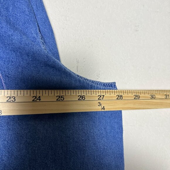 Bobbie Brooks Denim Jean Shirt Button Floral Embroidered Pant Women 26 Pink Boho - Picture 6 of 11